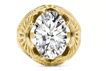 Zircon Or jaune 14 carats Anneau Vintage vrc003y